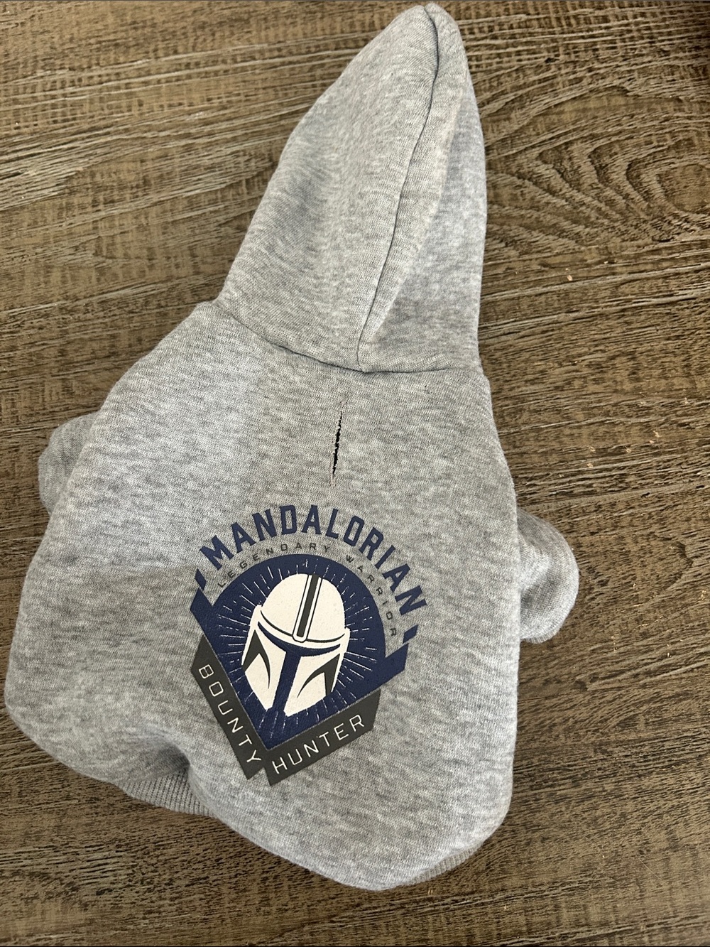 Star Wars Gray & Navy Mandalorian Small Pet Hoodie